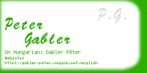 peter gabler business card