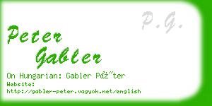 peter gabler business card